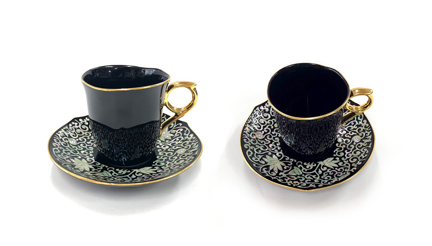 MK-MO001(B) mini ceramic tea set (4p) -Black-