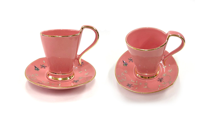 MK-MO001(C) mini ceramic tea set (4p) -Coral-
