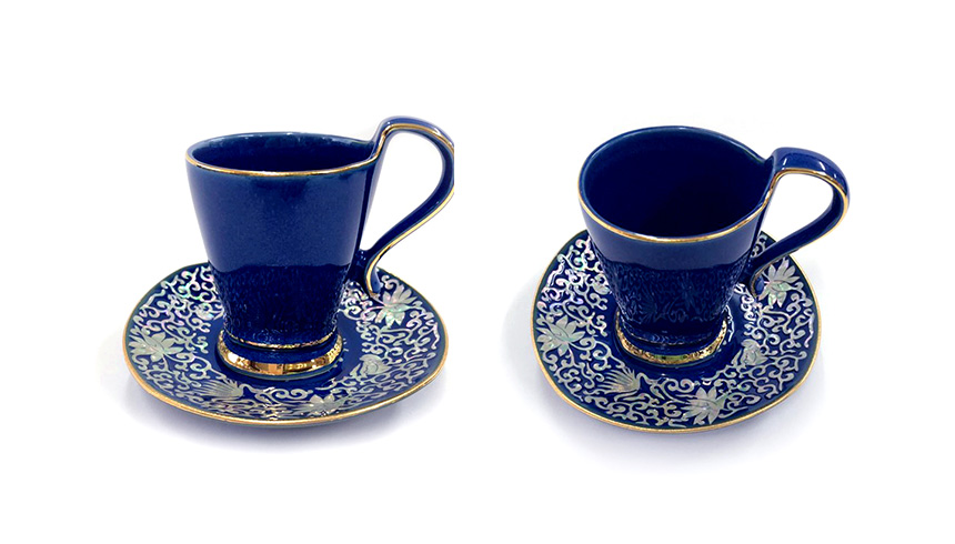 MK-MO001(I) mini ceramic tea set (4p) -Indigo blue -